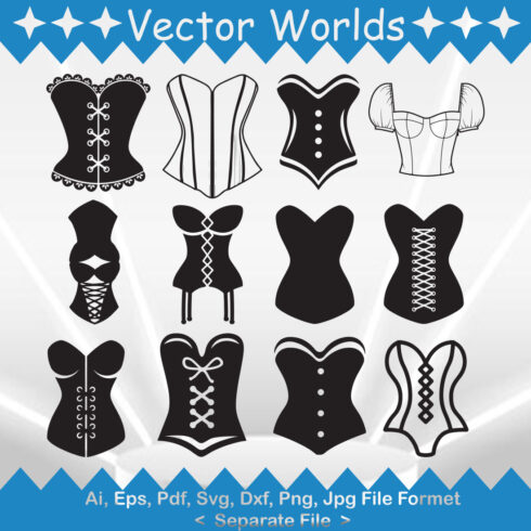 Corset SVG Vector Design cover image.