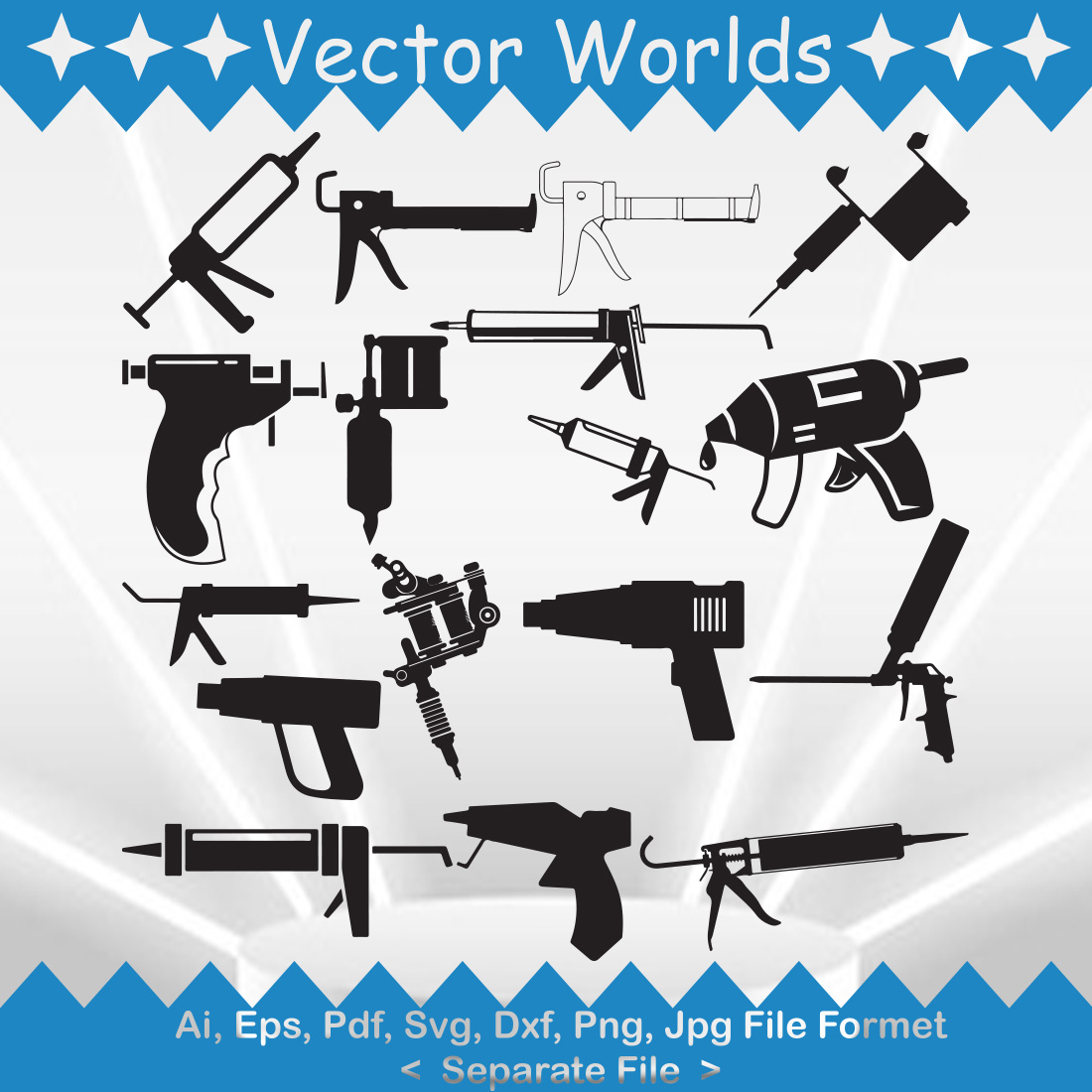 Caulk Gun SVG Vector Design preview image.