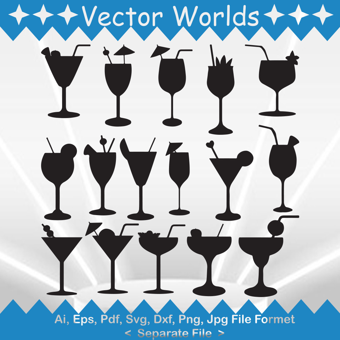 Cocktail SVG Vector Design cover image.