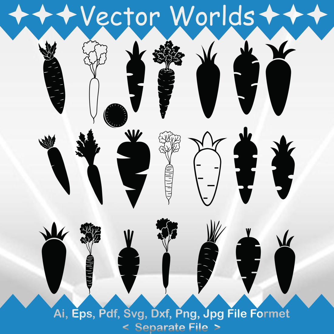 Carrot SVG Vector Design preview image.