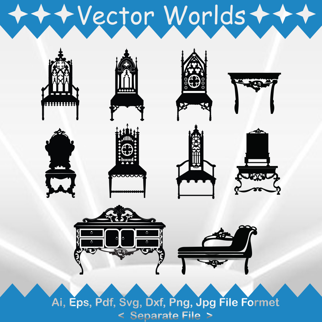 Chair SVG Vector Design preview image.