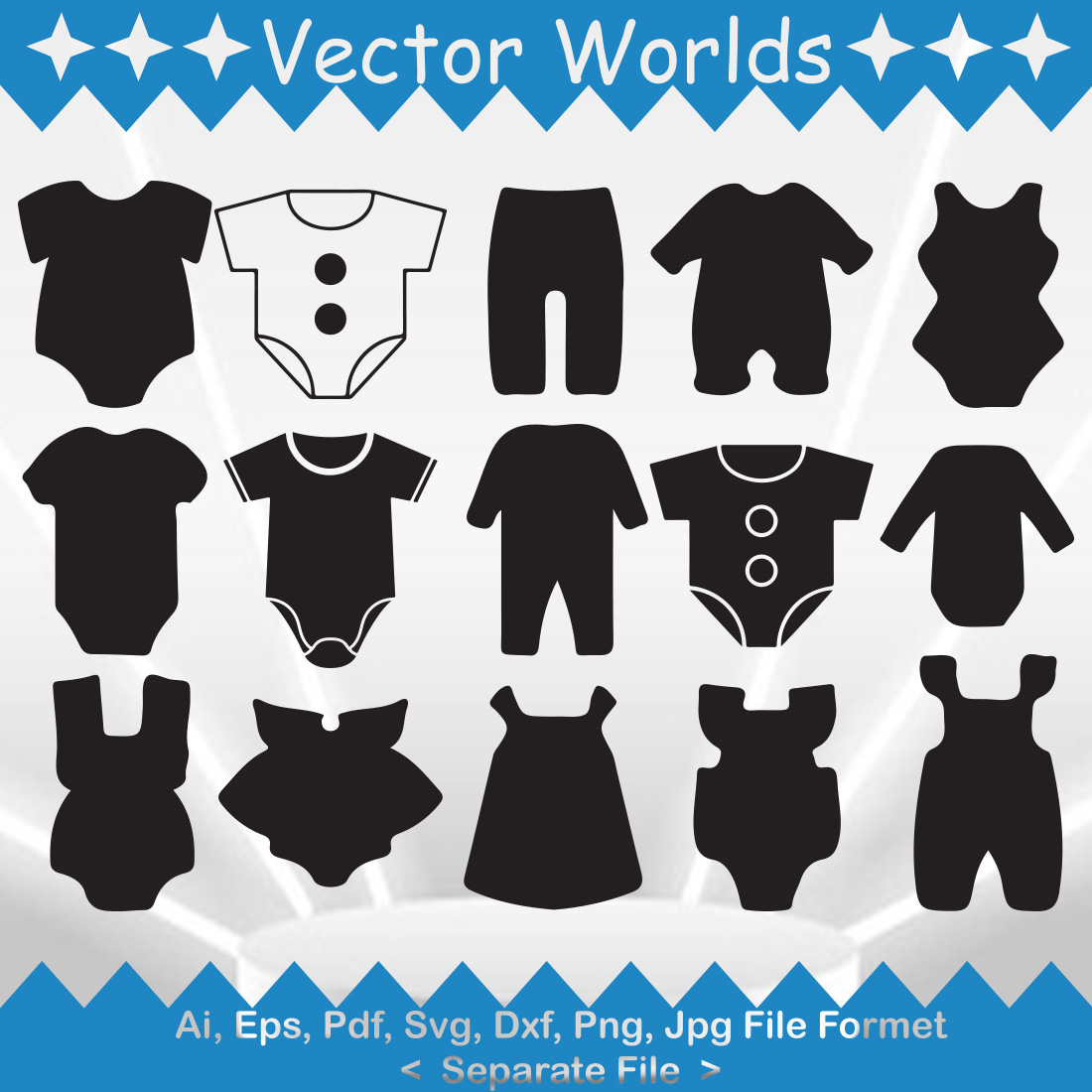 Baby Bodysuit SVG Vector Design preview image.