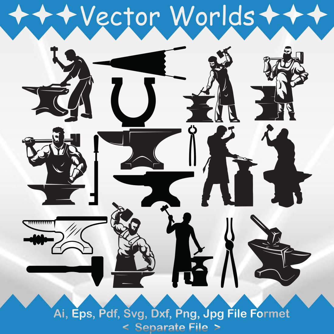 Black Smith Work SVG Vector Design preview image.