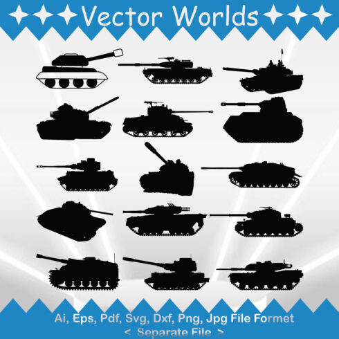 Army Tank SVG Vector Design cover image.