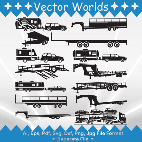 Car Trailer SVG Vector Design cover image.