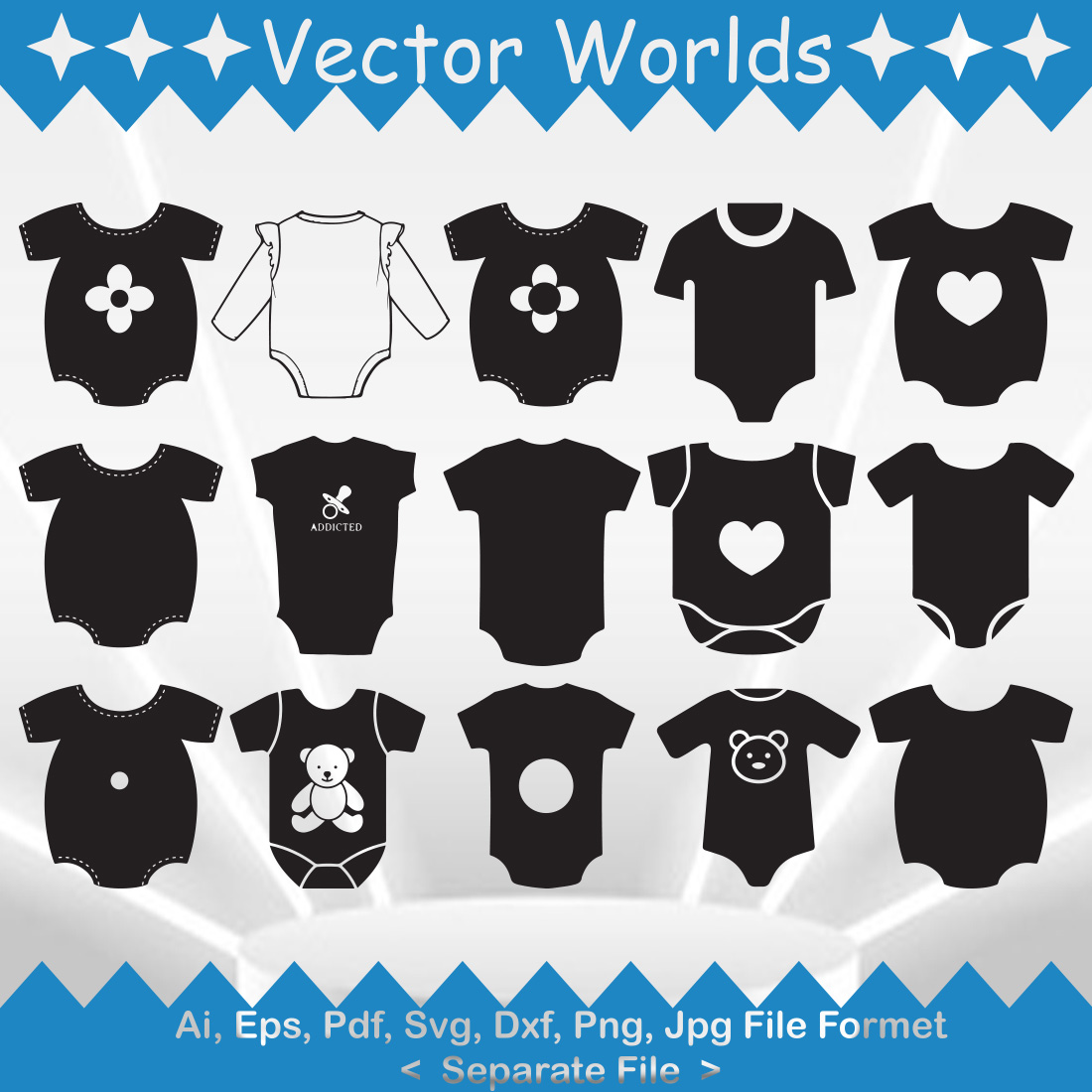 Baby Bodysuit SVG Vector Design preview image.