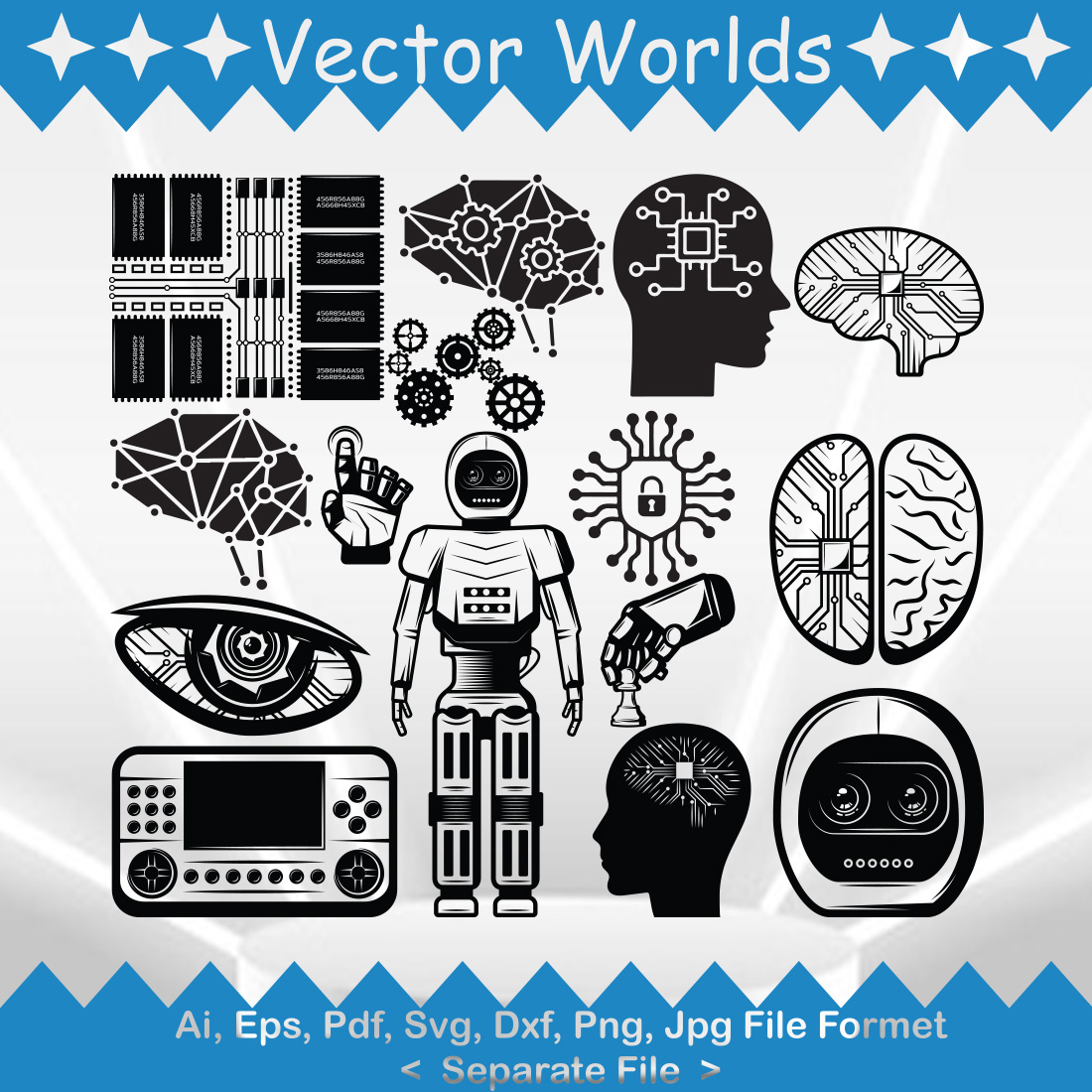Artificial Intelligence SVG Vector Design preview image.