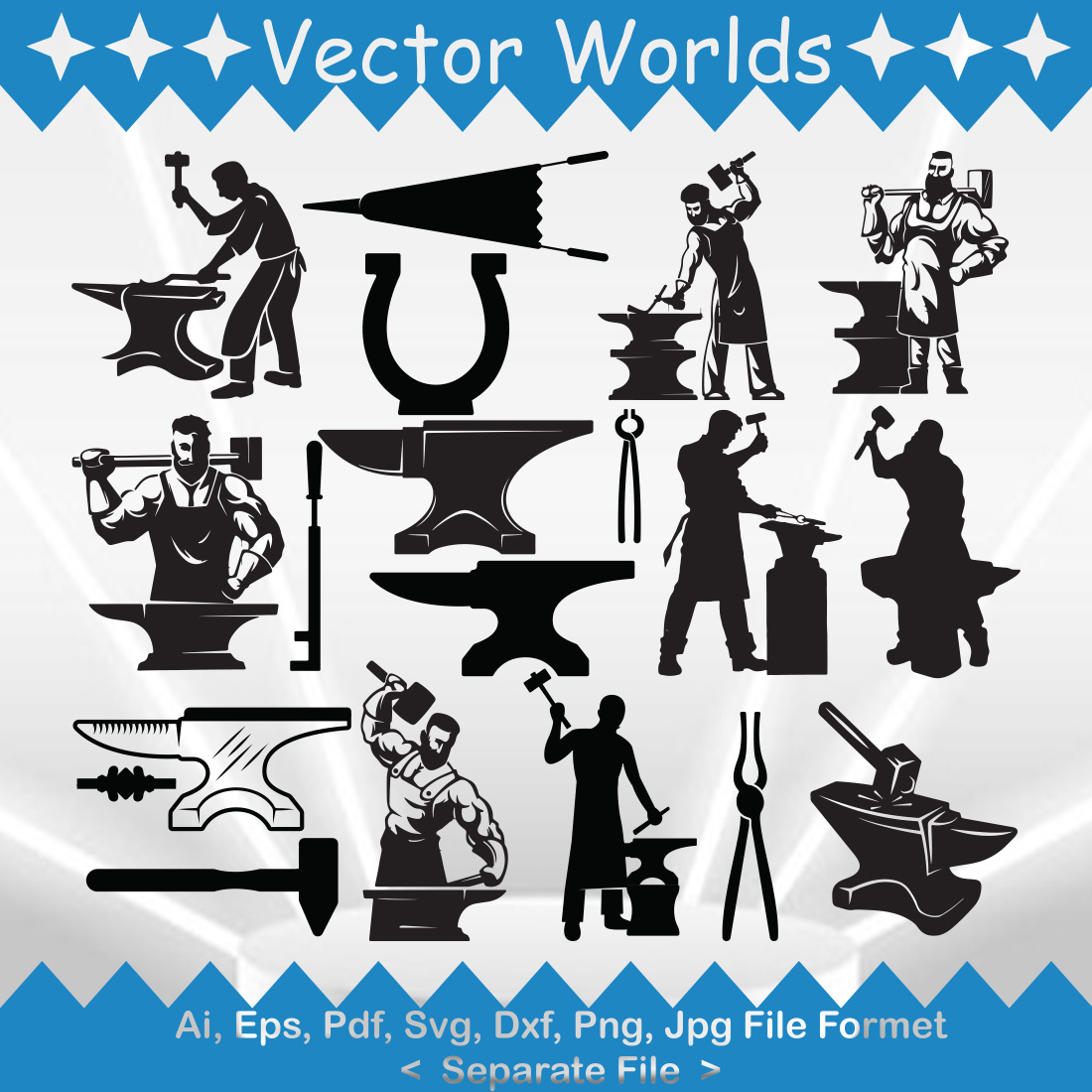 Black Smith Work SVG Vector Design cover image.