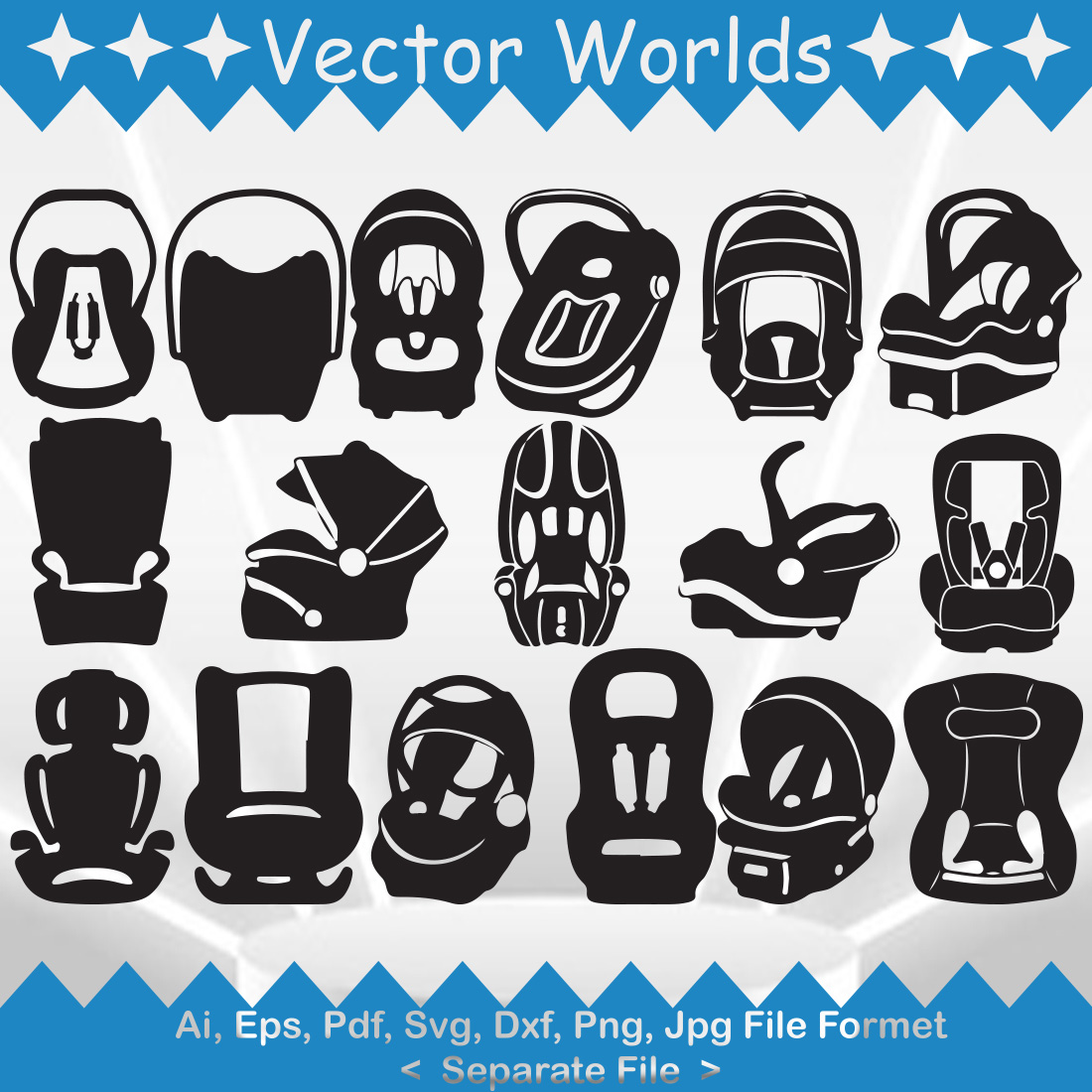 Baby Car Seat SVG Vector Design preview image.