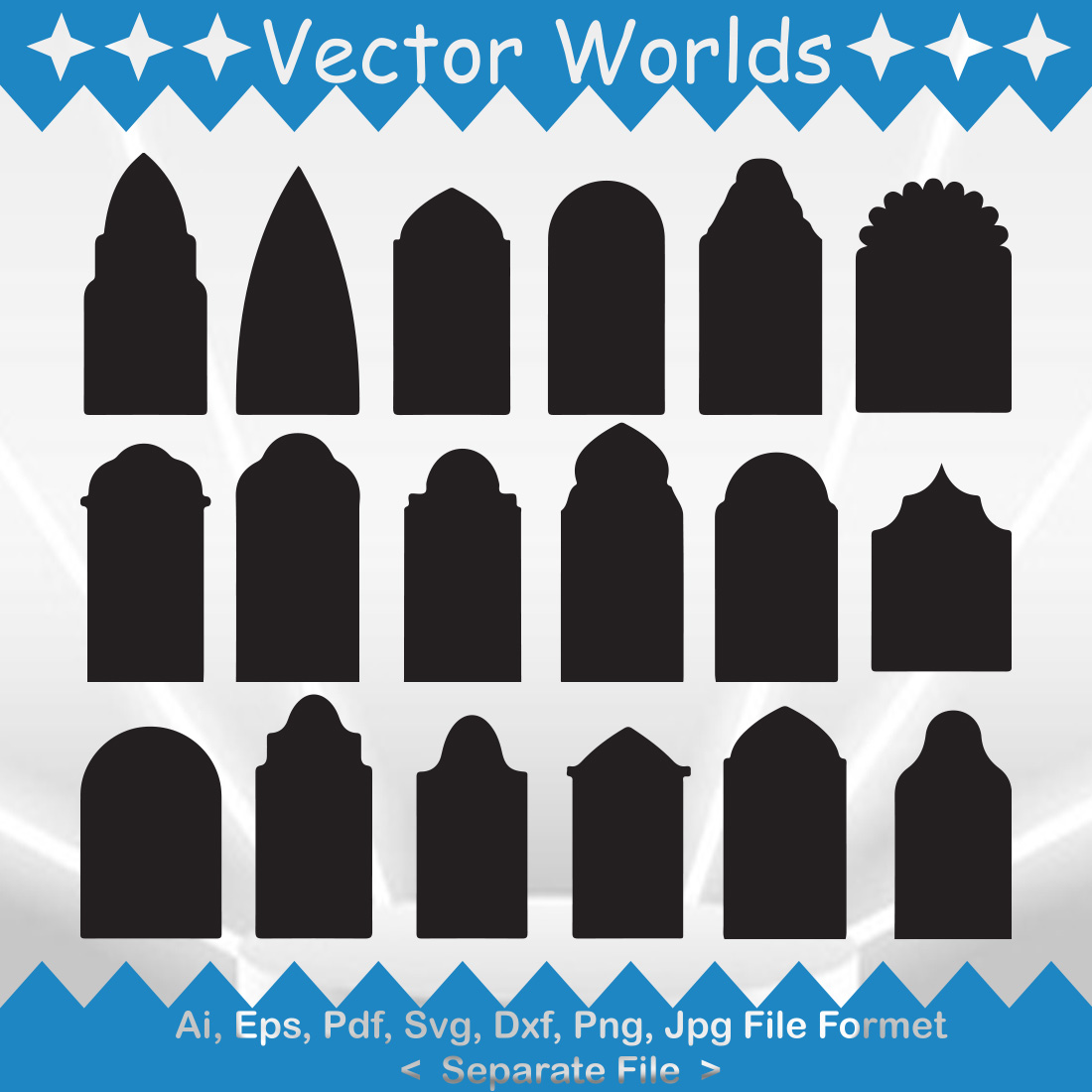 Architectural Arches SVG Vector Design preview image.