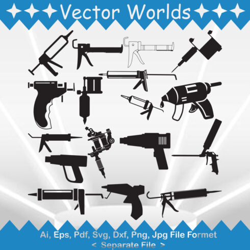 Caulk Gun SVG Vector Design cover image.