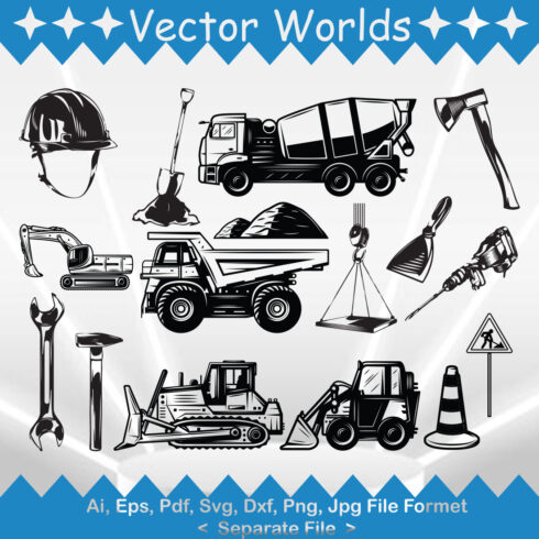 Constructions Elements SVG Vector Design cover image.