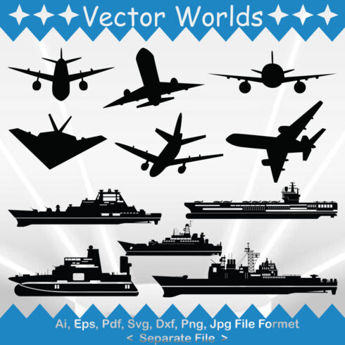 Aircraft Carrier SVG Vector Design cover image.