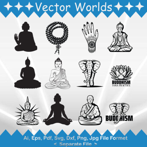 Buddha's Religion SVG Vector Design cover image.