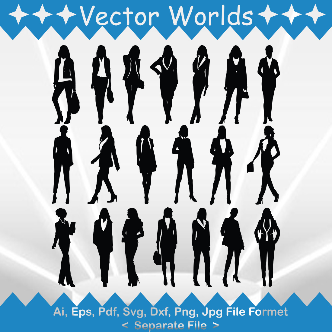 Business Woman SVG Vector Design preview image.