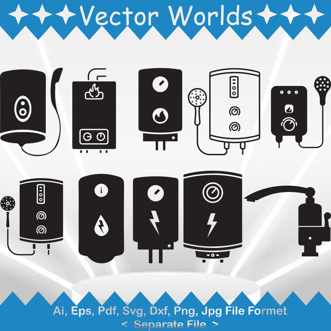 Bathroom Heater SVG Vector Design preview image.