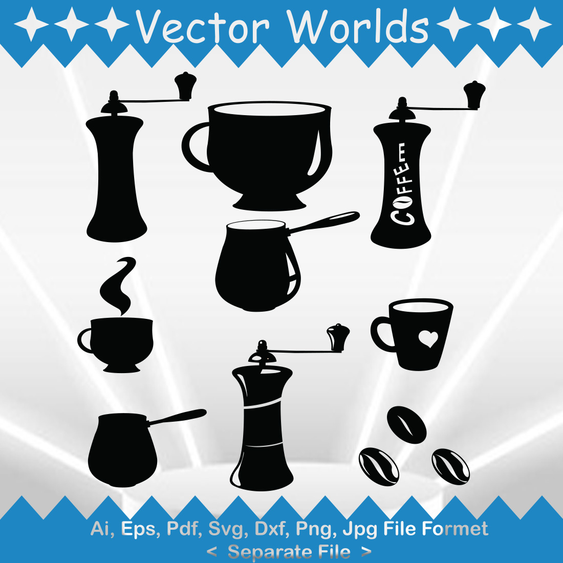 Coffee SVG Vector Design preview image.