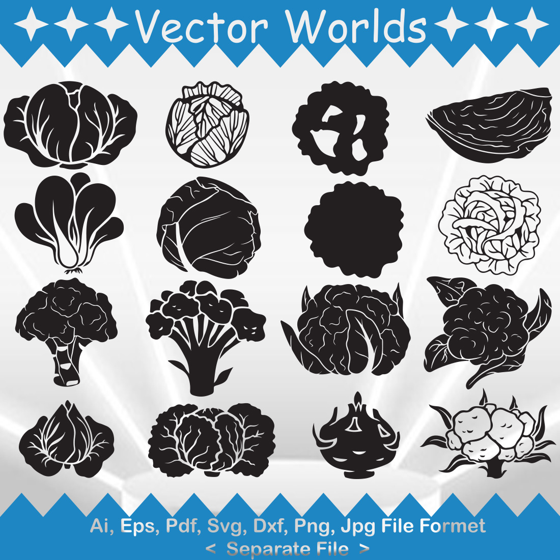 Cabbage SVG Vector Design preview image.