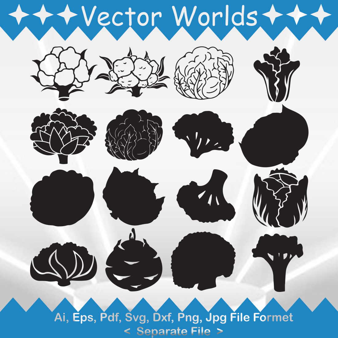 Cauliflower SVG Vector Design preview image.