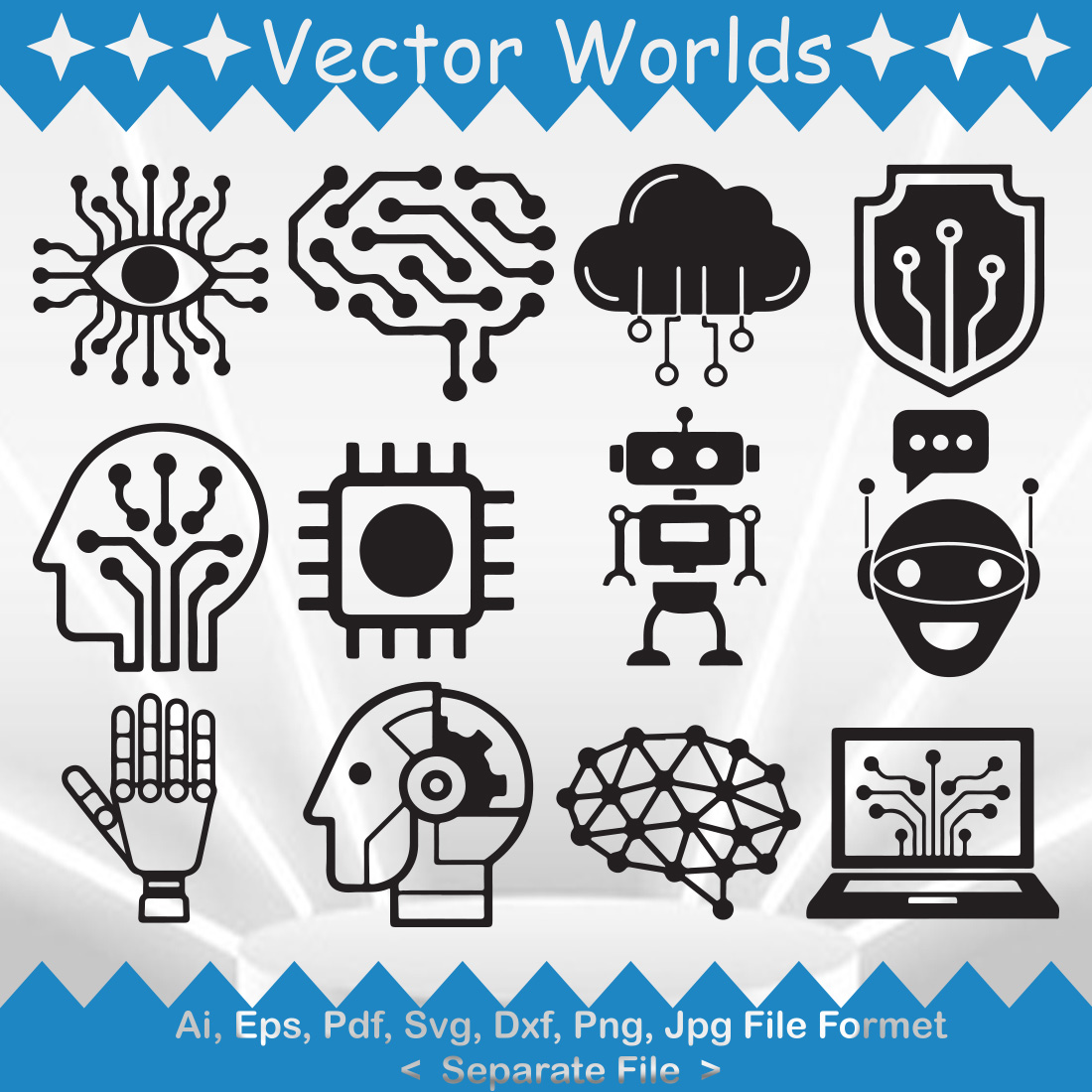 Artificial Intelligence SVG Vector Design preview image.