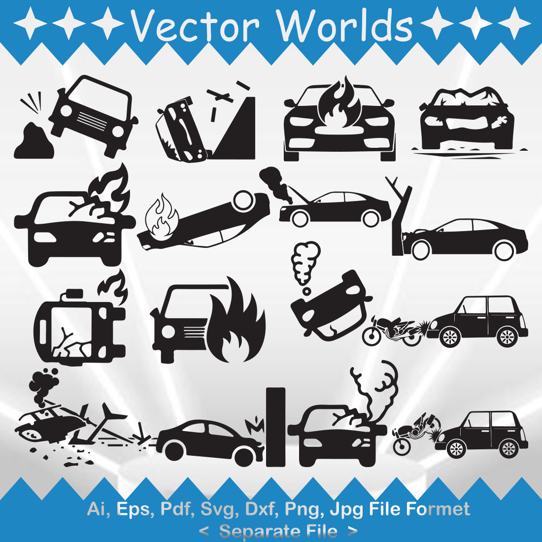 Accident SVG Vector Design preview image.