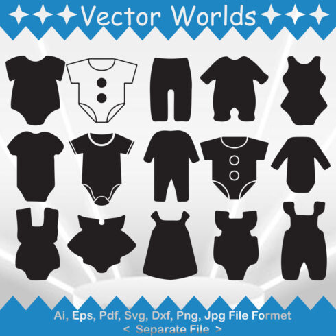 Baby Bodysuit SVG Vector Design cover image.