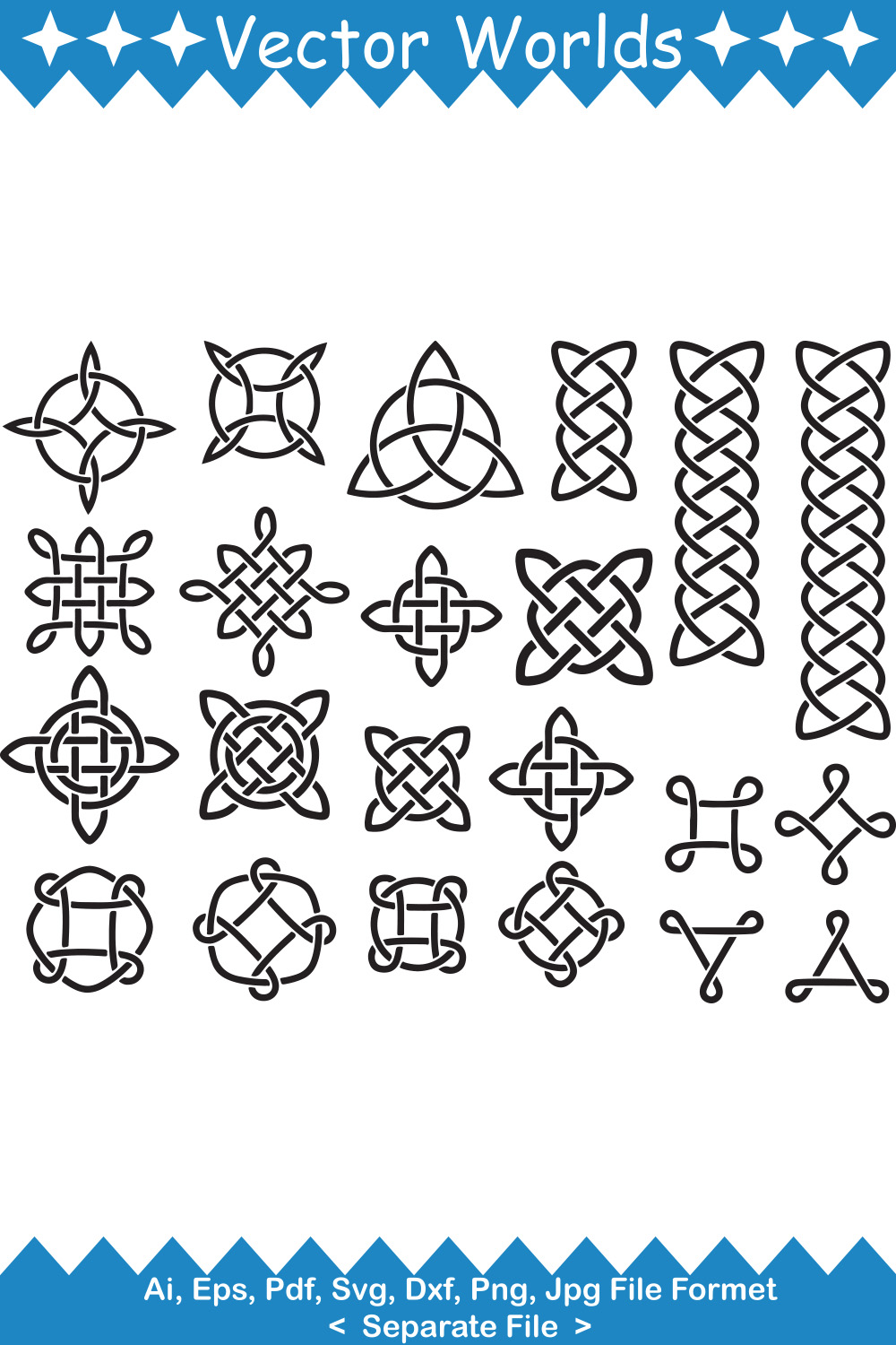 Celtic knot Symbol SVG Vector Design pinterest preview image.