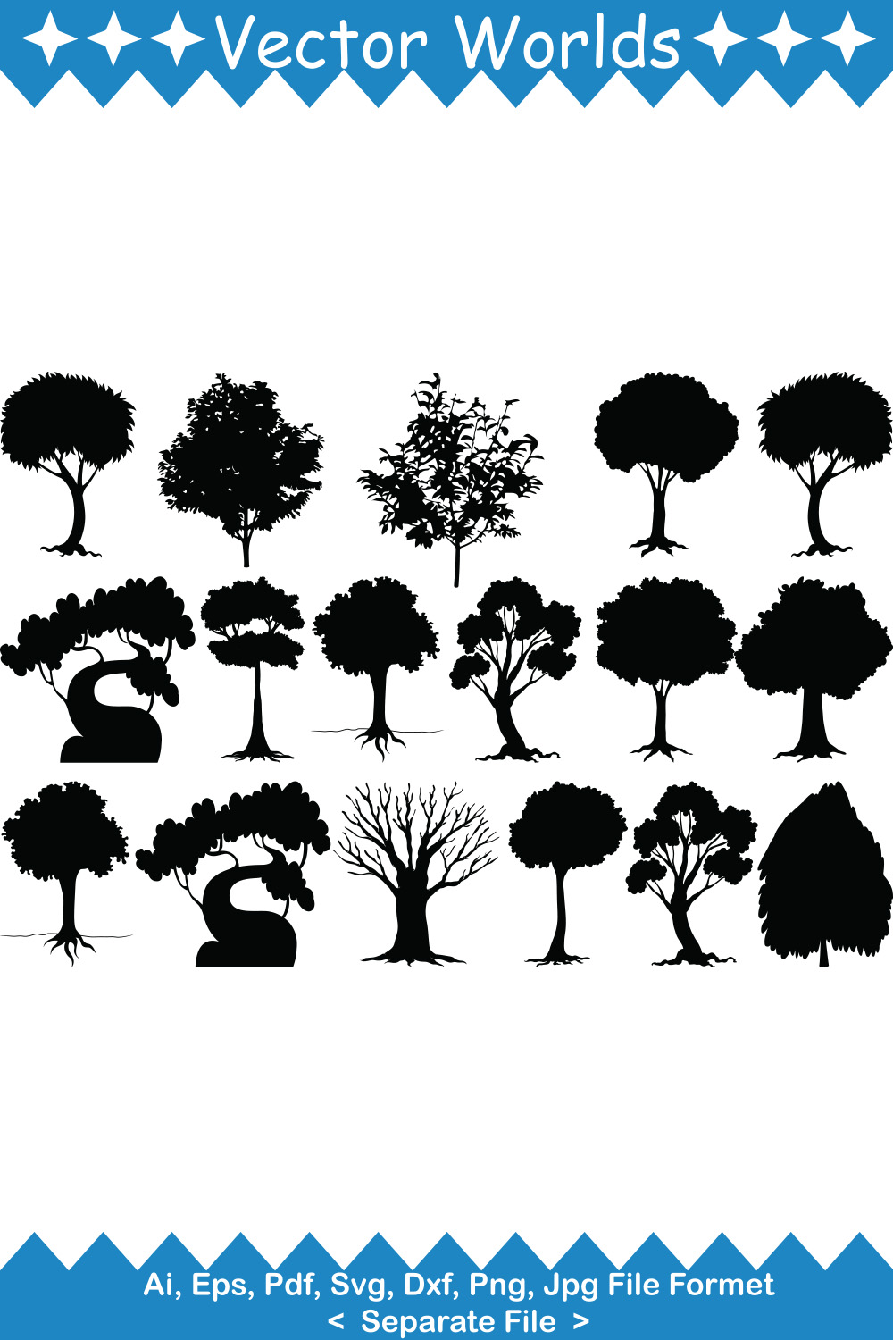 Chestnut Tree SVG Vector Design pinterest preview image.