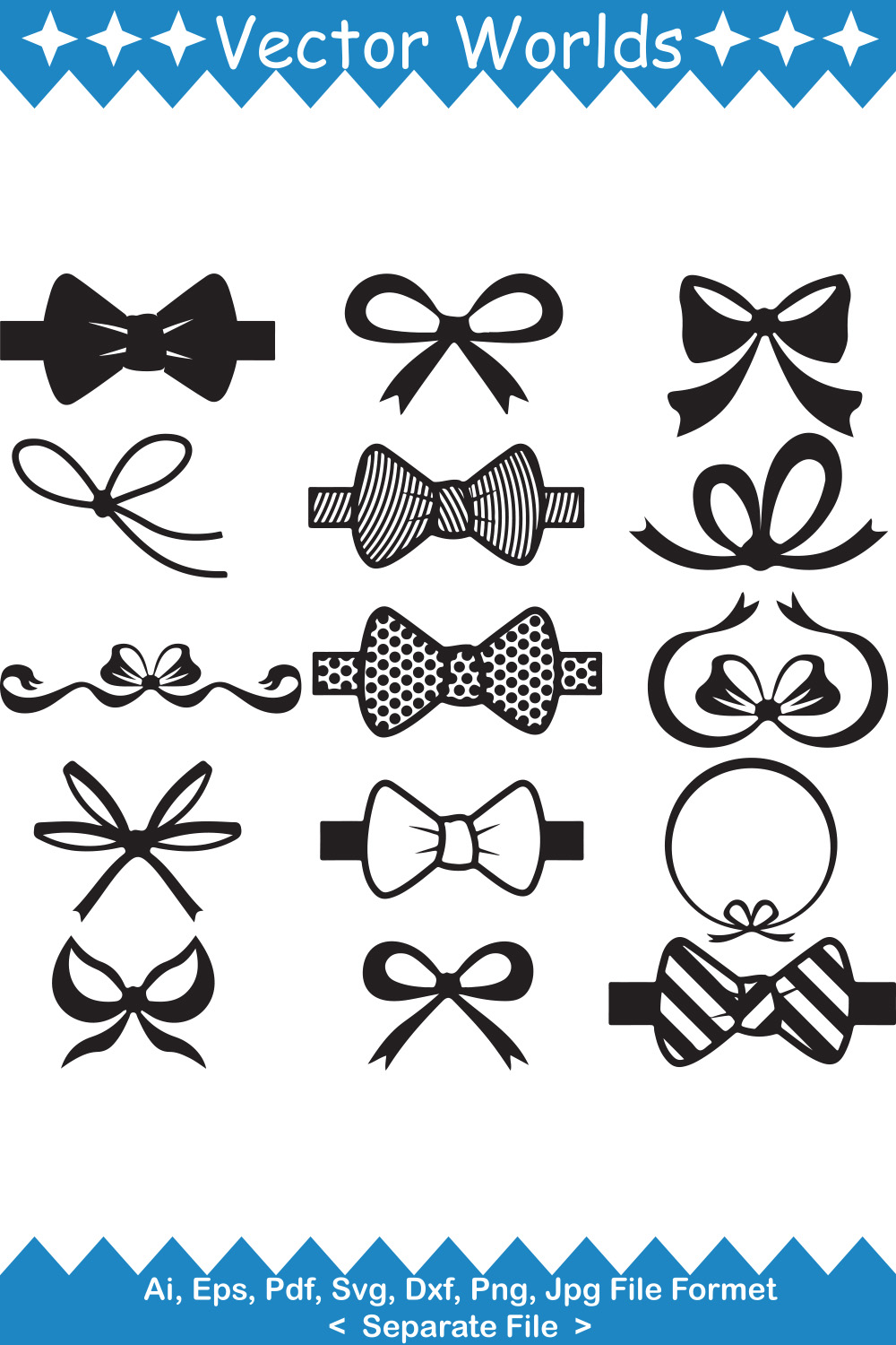 Bow Decor SVG Vector Design pinterest preview image.