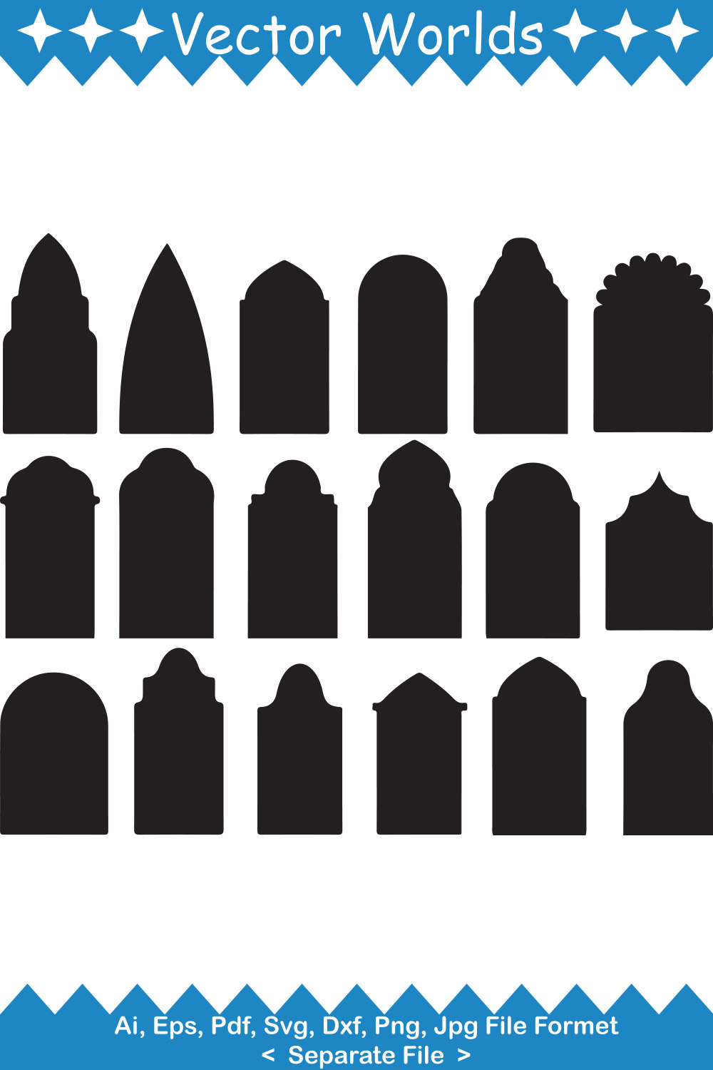 Architectural Arches SVG Vector Design pinterest preview image.