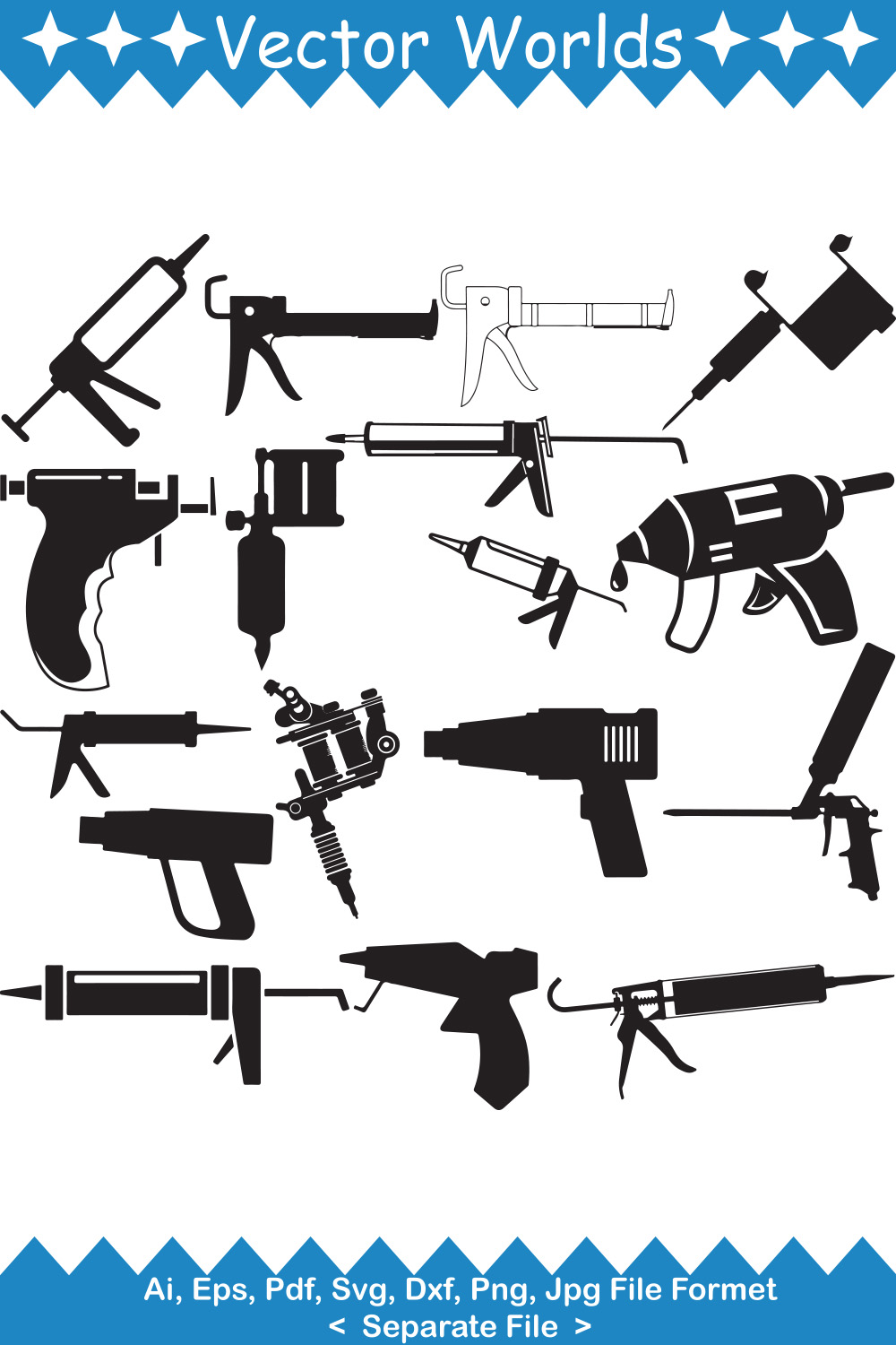 Caulk Gun SVG Vector Design pinterest preview image.