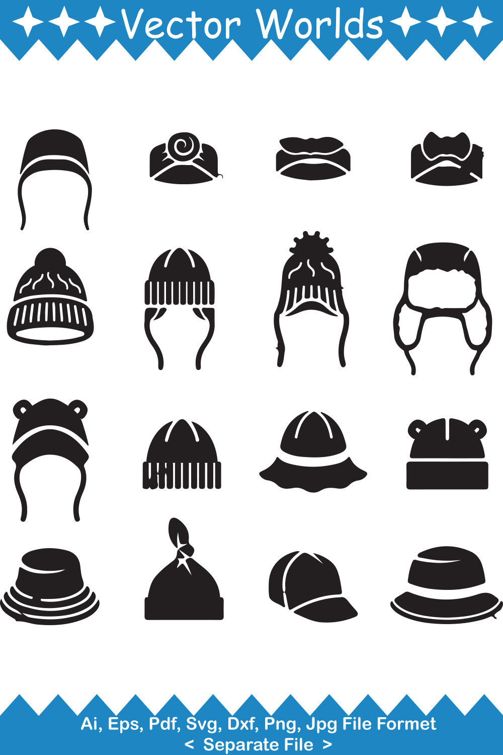 Baby Hats Cap SVG Vector Design pinterest preview image.