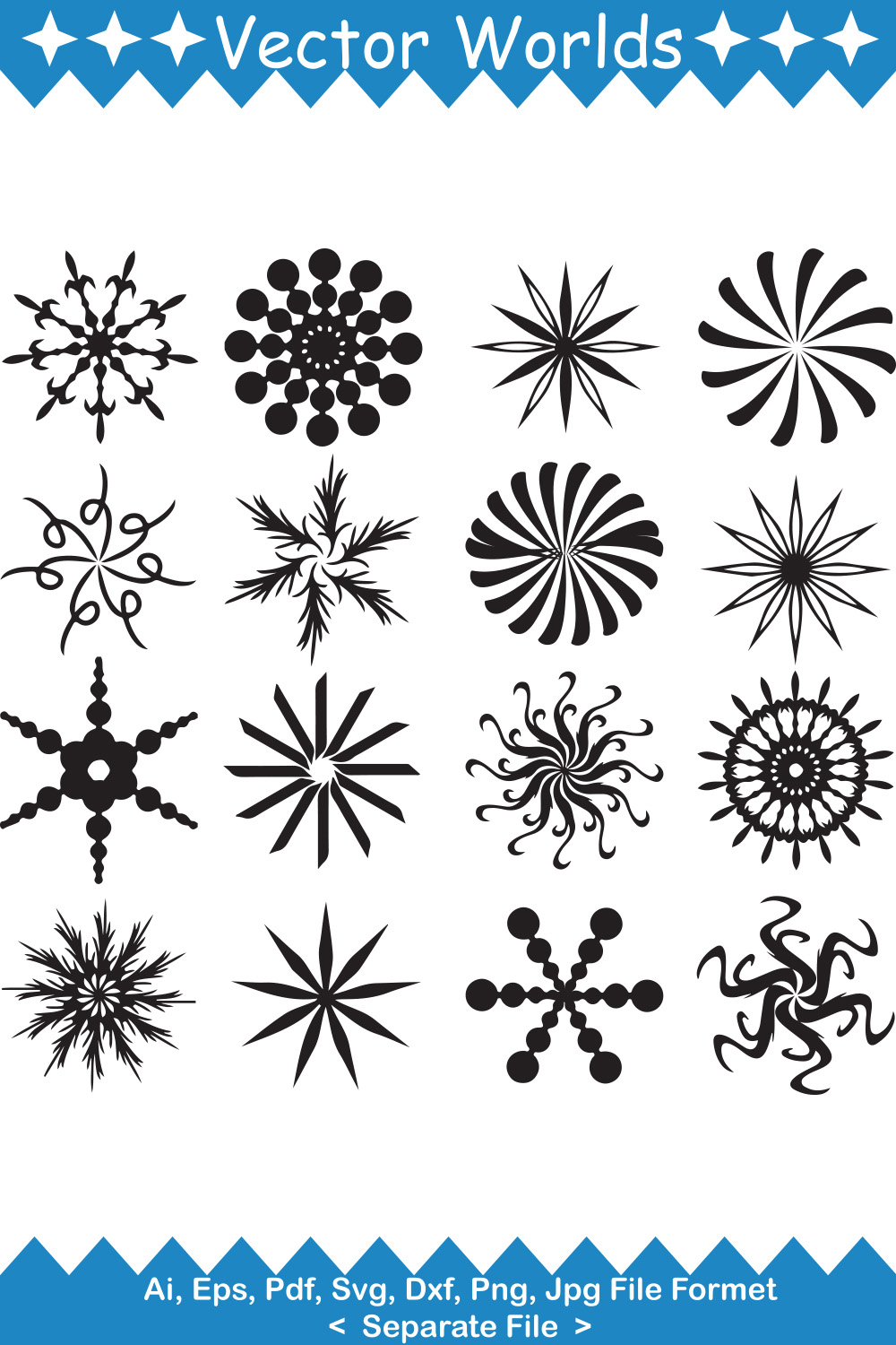 Abstract Stars SVG Vector Design pinterest preview image.