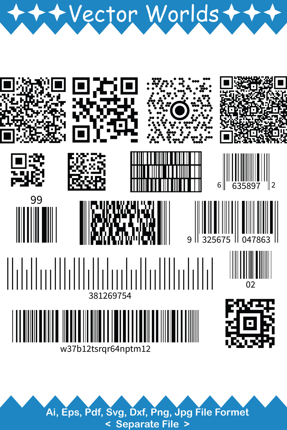 Barcode SVG Vector Design pinterest preview image.