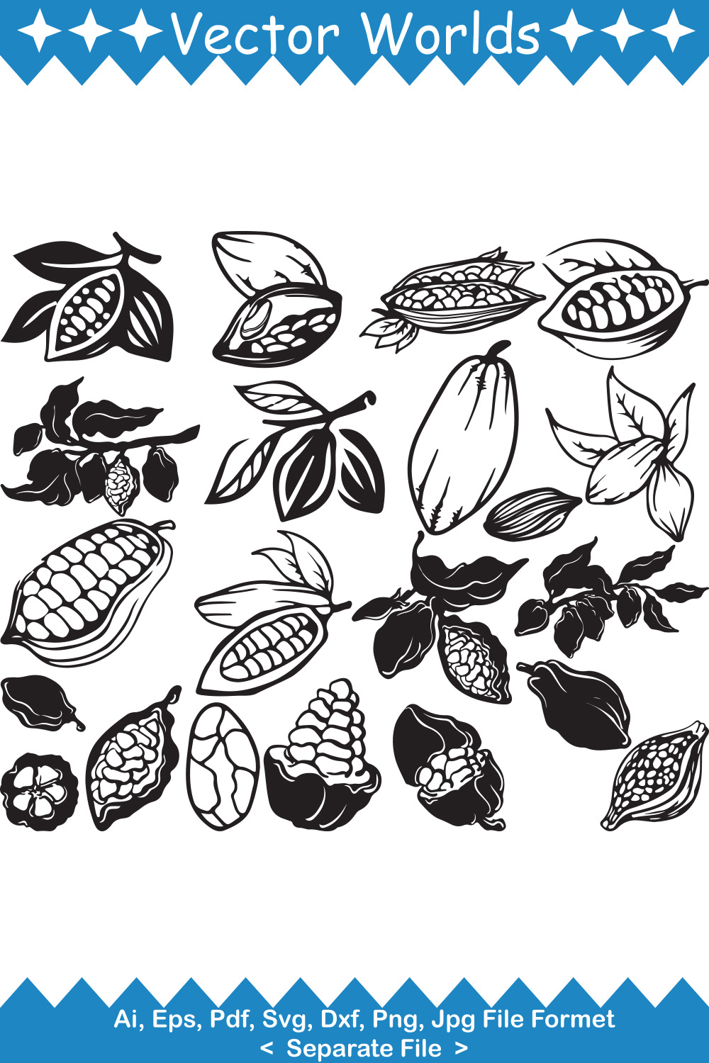 Cacao SVG Vector Design pinterest preview image.