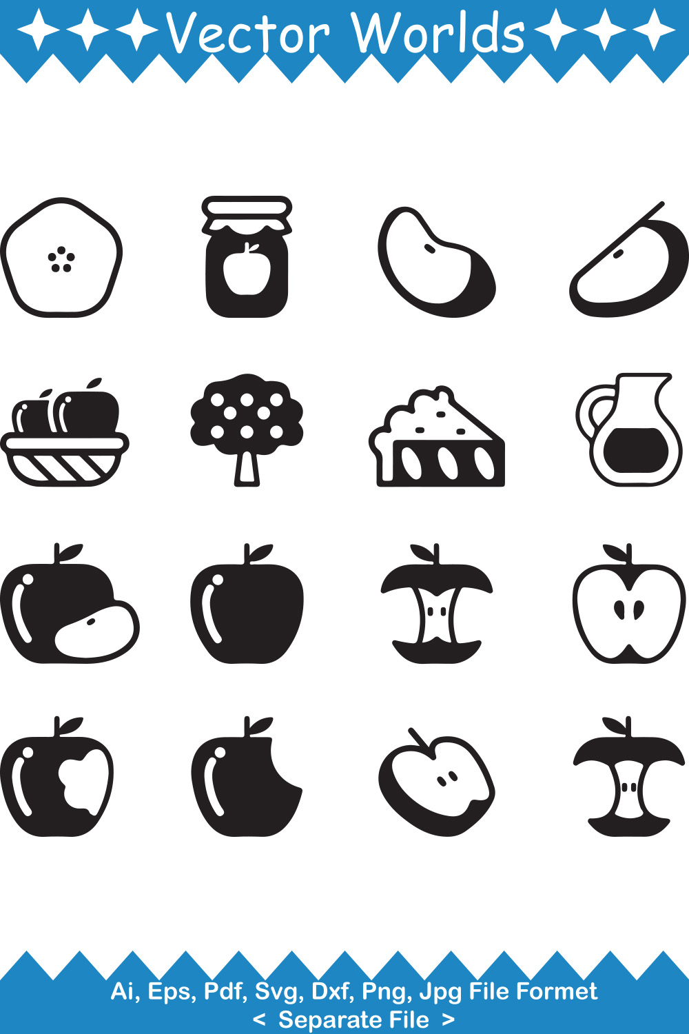 Apple icon SVG Vector Design pinterest preview image.