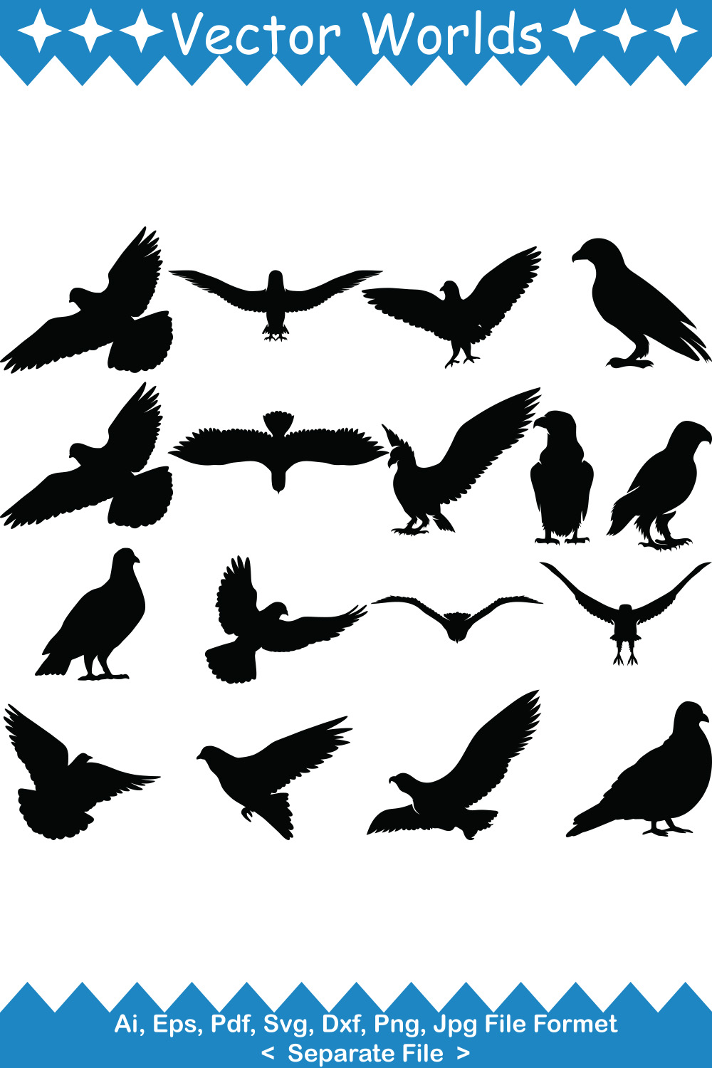 Cat Bird SVG Vector Design pinterest preview image.