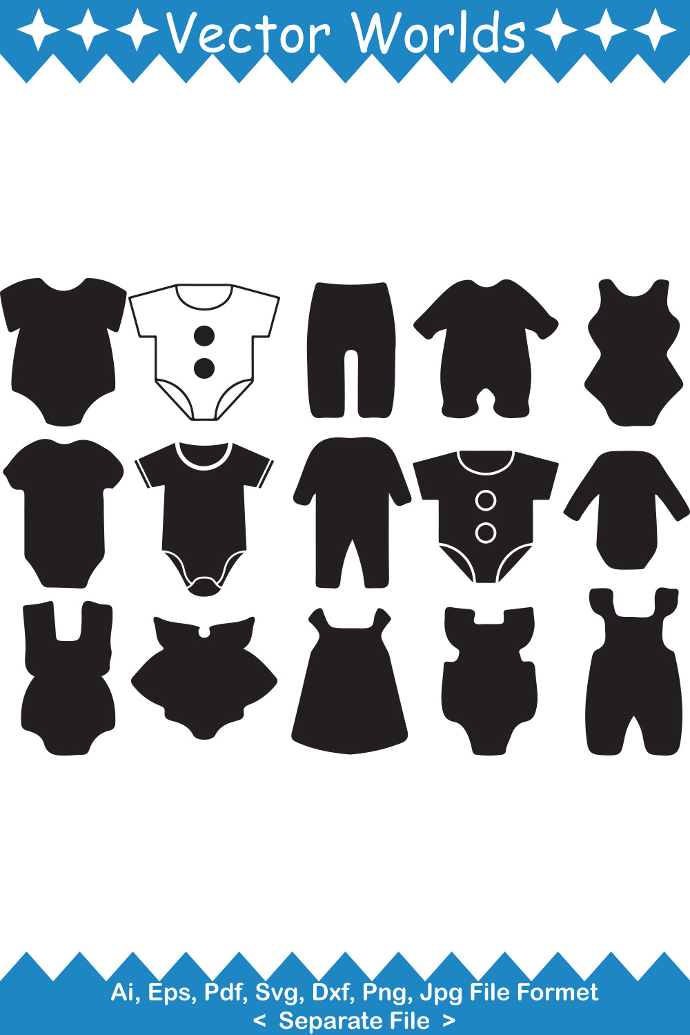 Baby Bodysuit SVG Vector Design pinterest preview image.