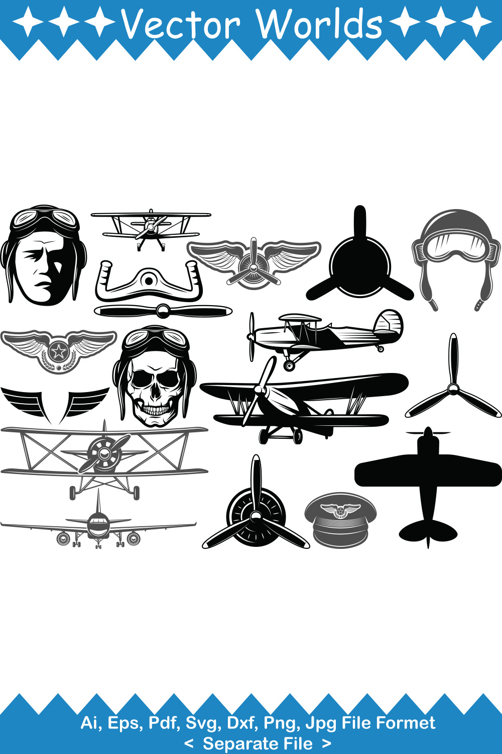 Aircraft Element SVG Vector Design pinterest preview image.