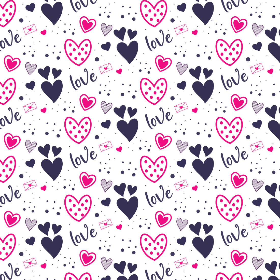 vector hand drawn valentines day pattern collection preview image.