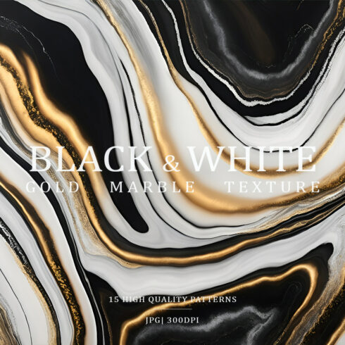 Black & White Gold Marble Textures cover image.