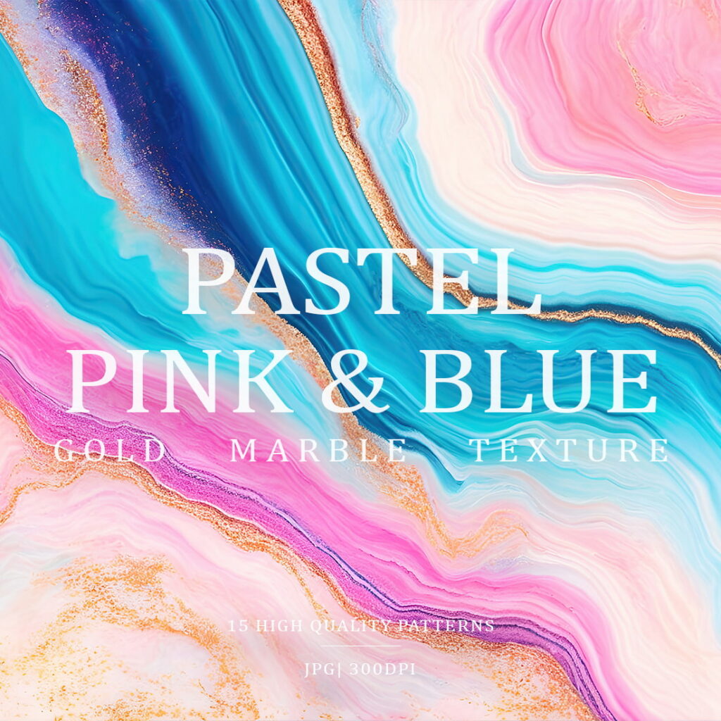 Pastel Pink & Blue Marble Textures - MasterBundles