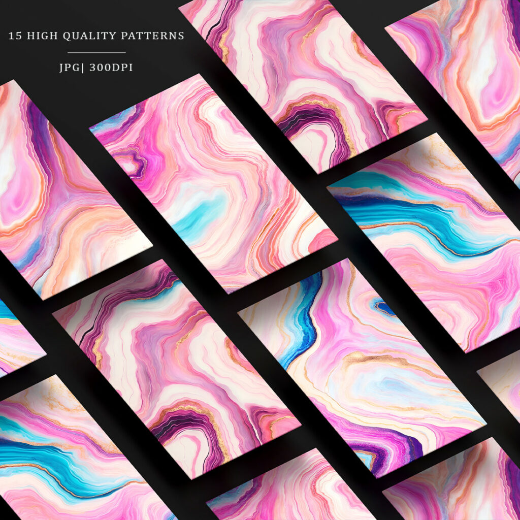 Pastel Pink & Blue Marble Textures - MasterBundles