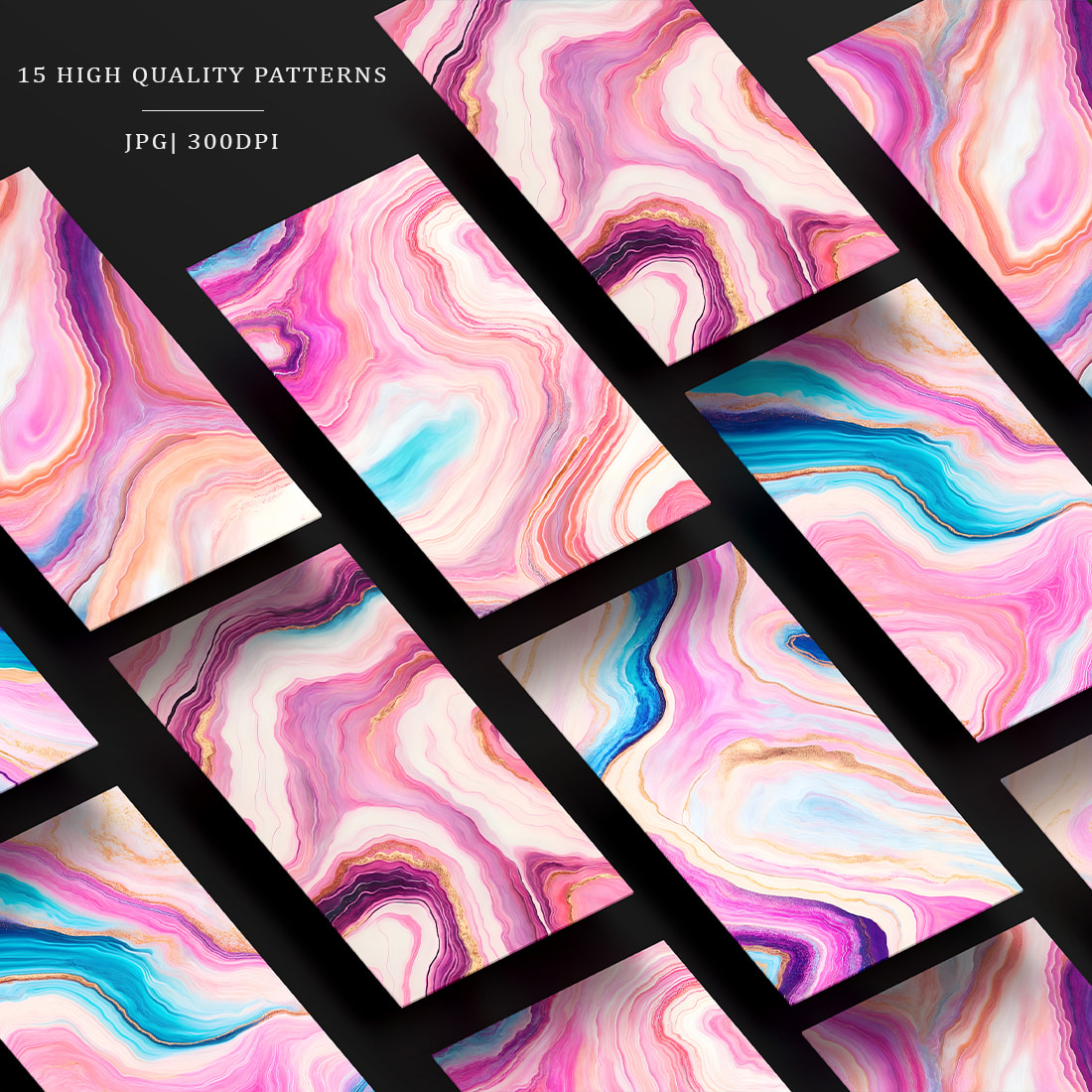 Pastel Pink & Blue Marble Textures preview image.