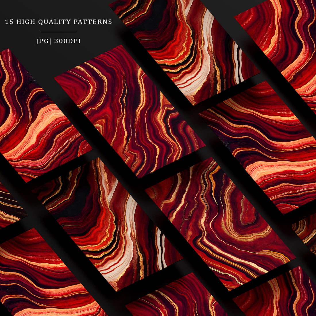 Red Gold Marble Textures preview image.