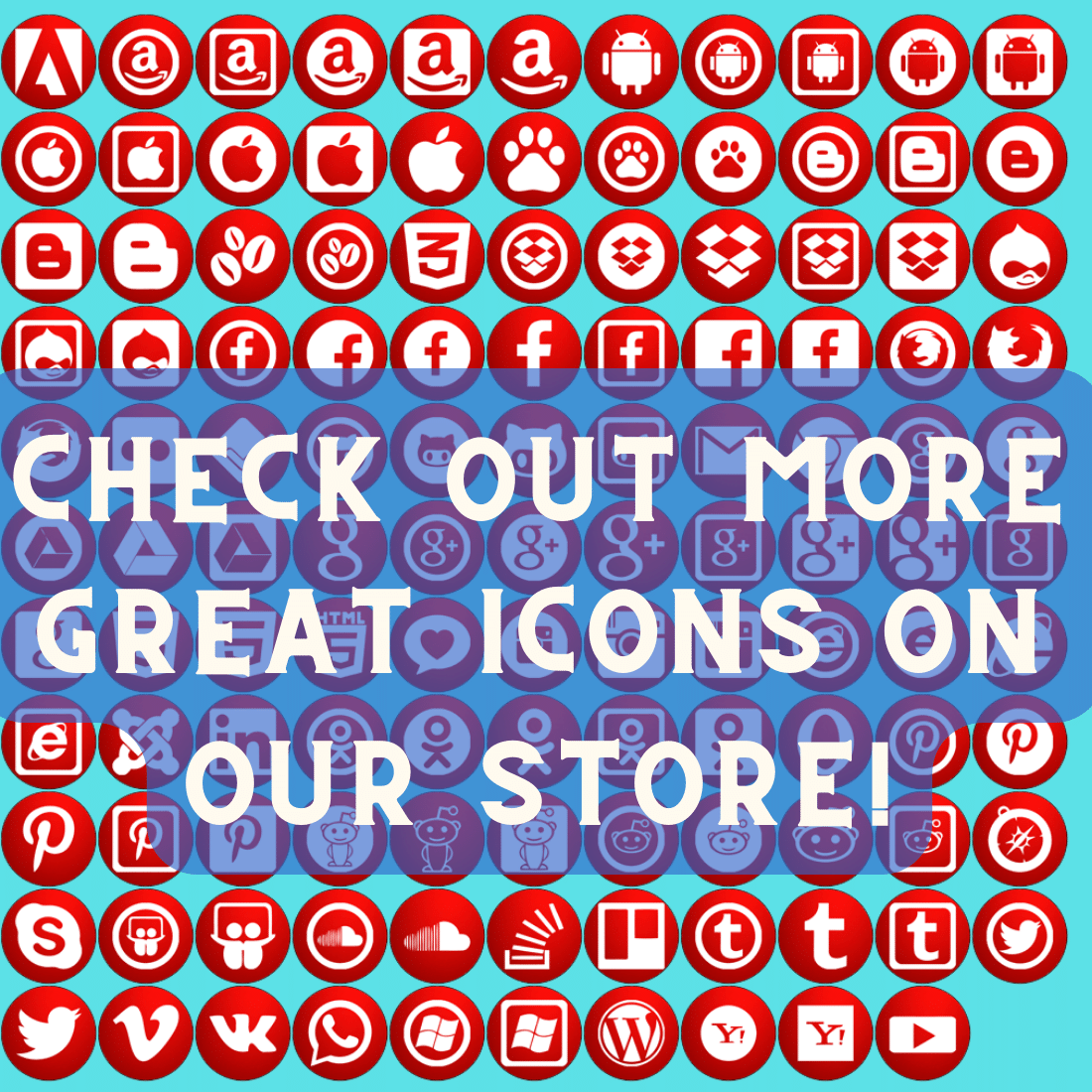 120 RED GRADIENT SOCIAL MEDIA ICONS preview image.