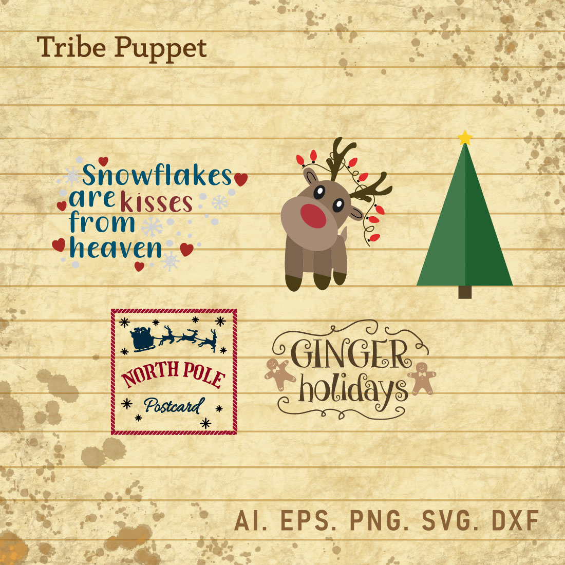 Christmas Typography bundle cover image.