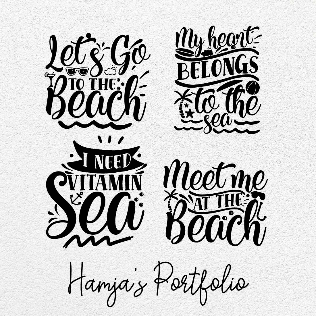 Beach Typography svg cover image.