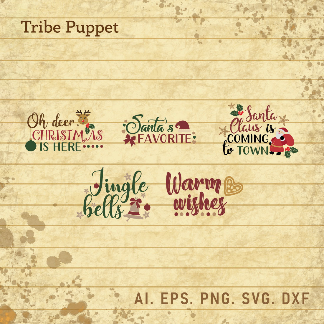 Christmas Typography bundle cover image.