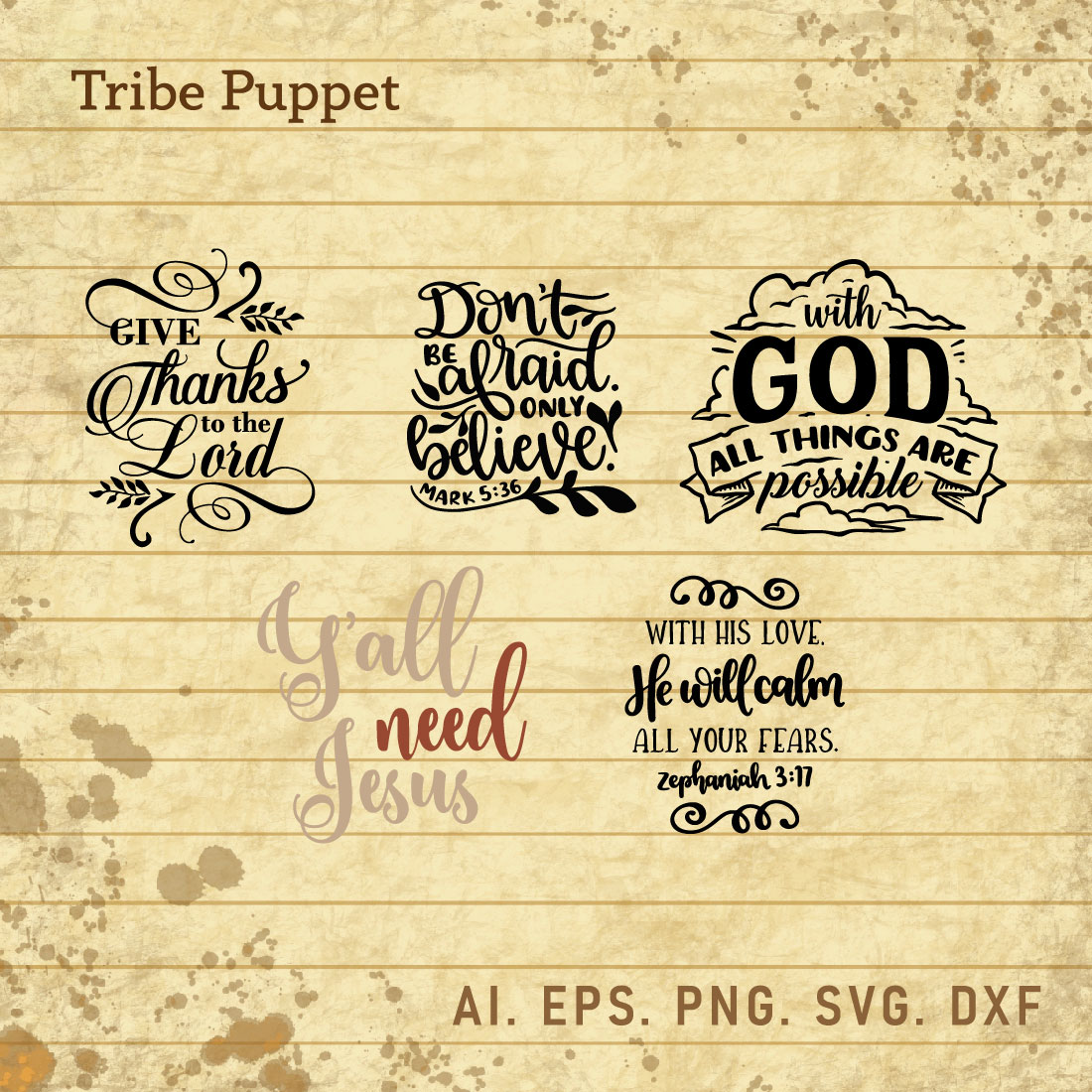 Christian Typography bundle cover image.